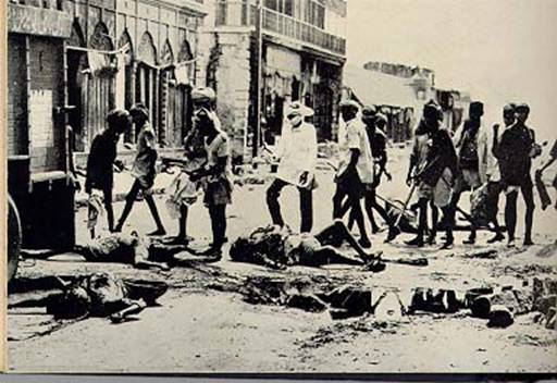 Direct Action Day 1946 Kolkata riots violence scene showing communal clashes and victims on the street